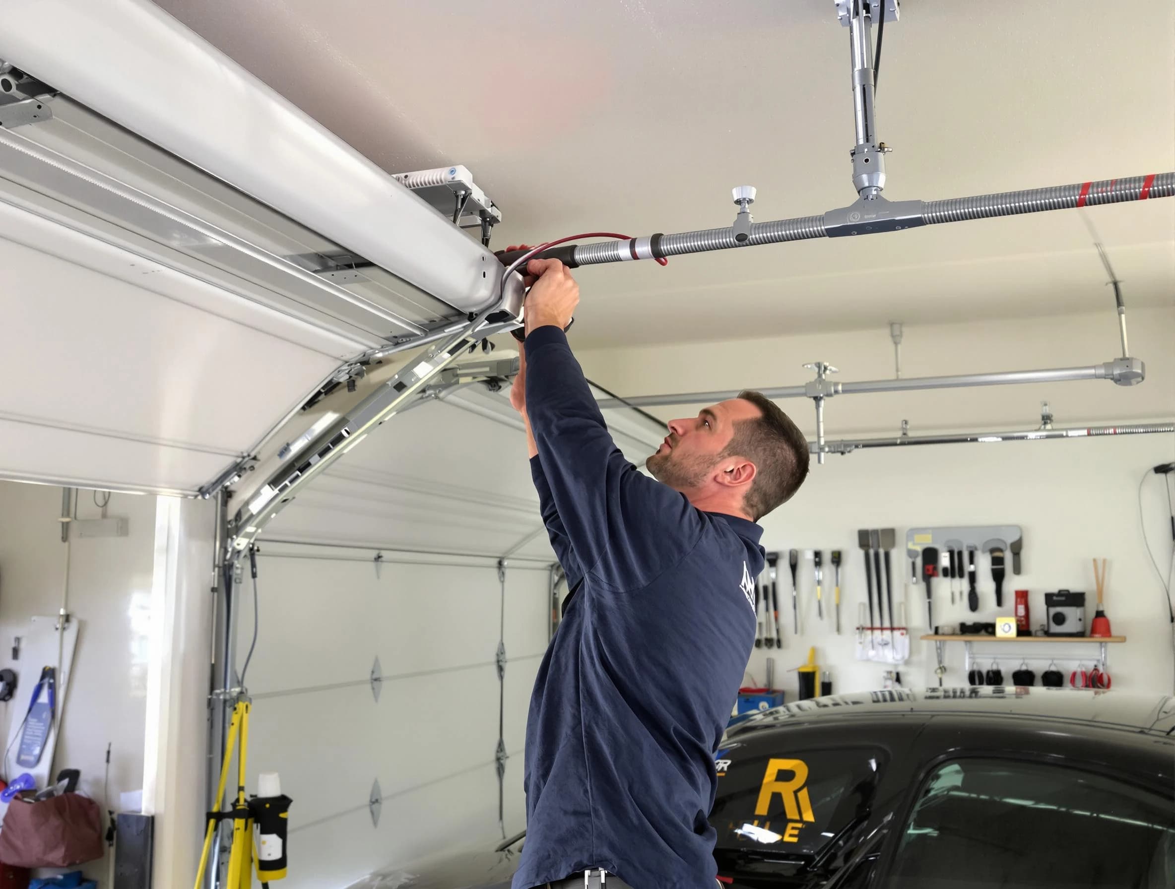 Tecumseh Garage Door Repair technician performing garage door cable repair in Tecumseh