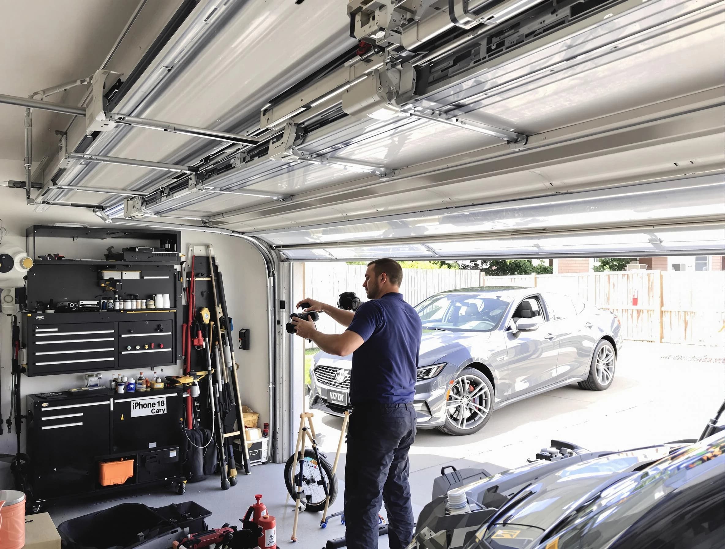 Tecumseh Garage Door Repair technician fixing noisy garage door in Tecumseh