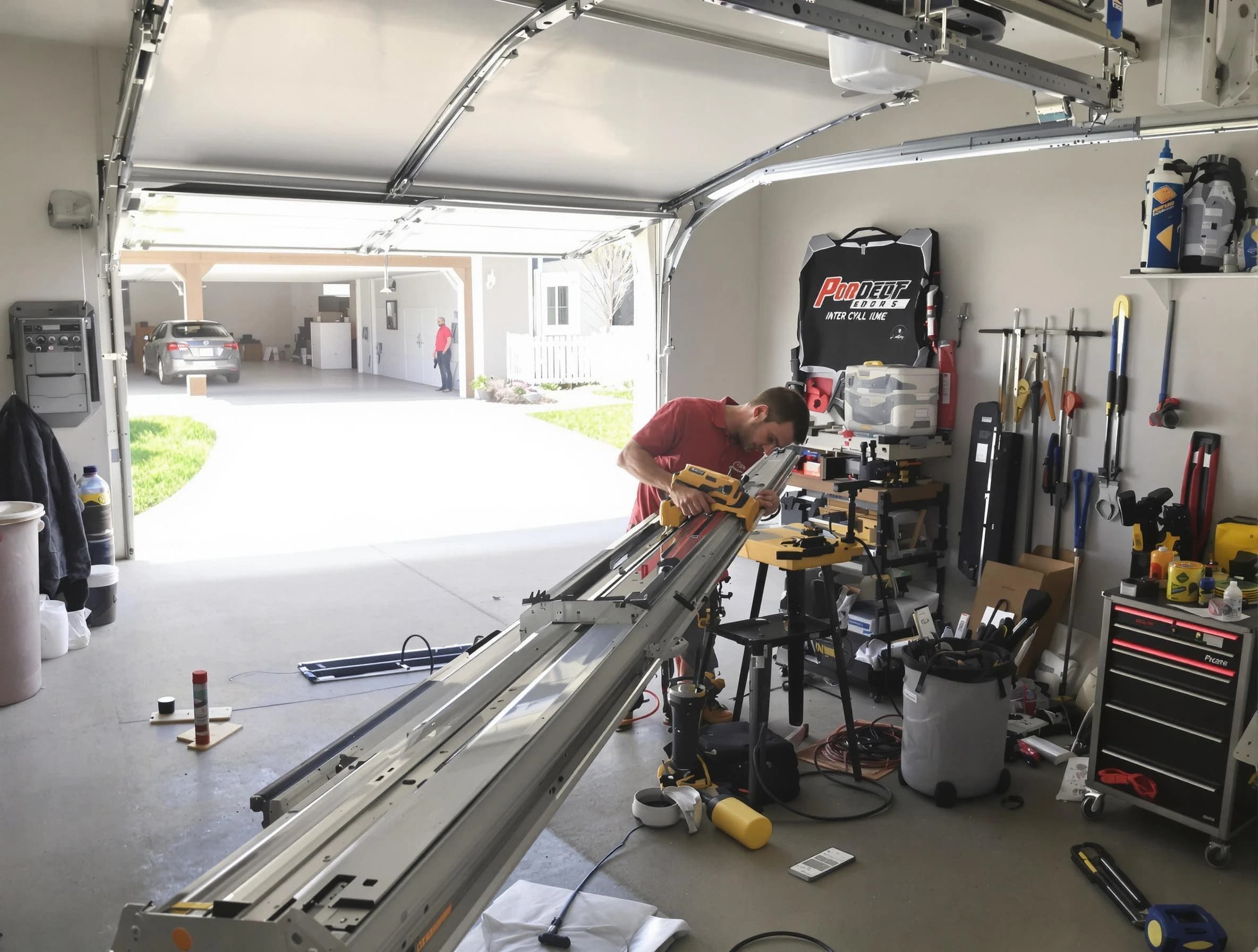 Tecumseh Garage Door Repair expert performing track repair in Tecumseh