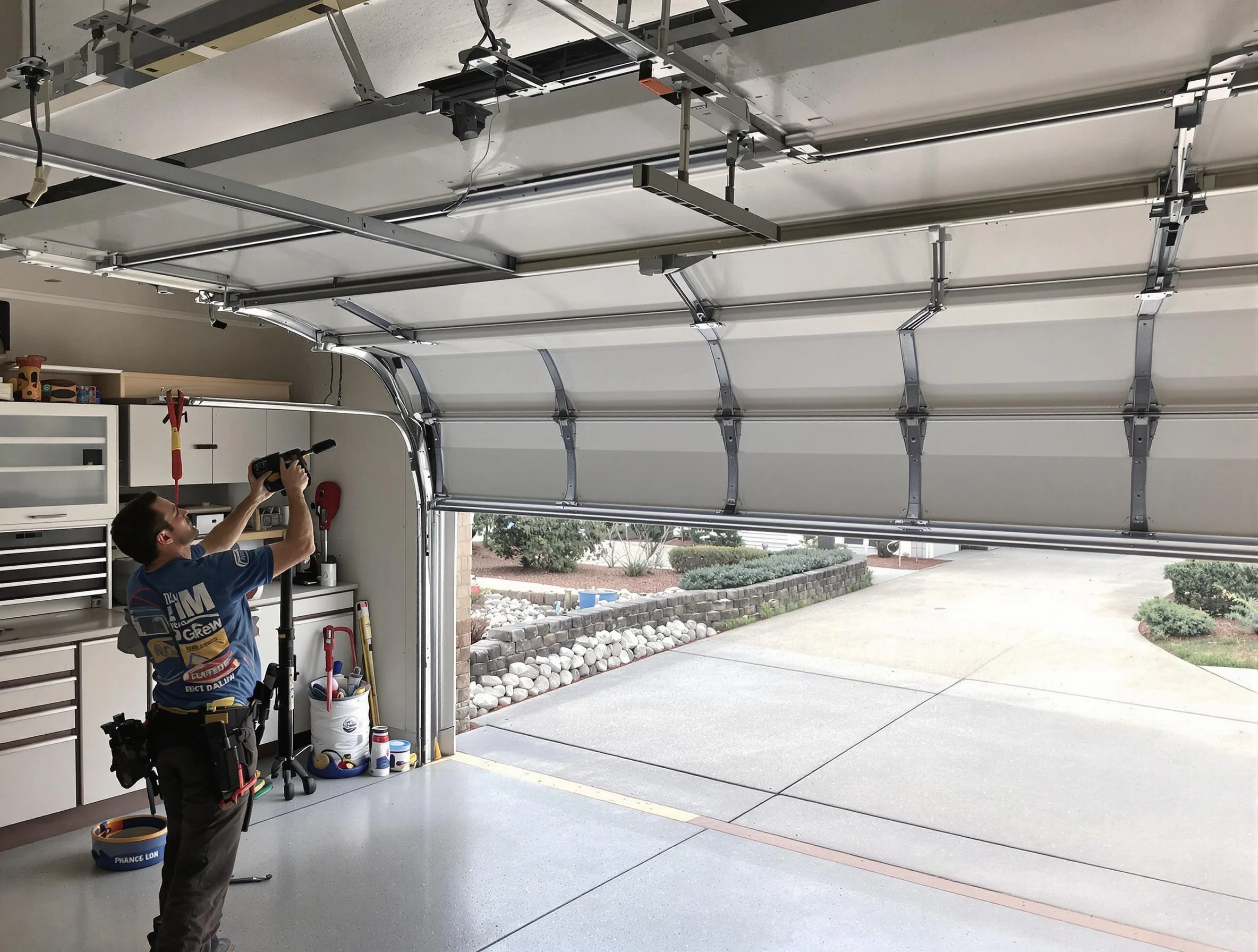 Garage door track repair service by Tecumseh Garage Door Repair in Tecumseh